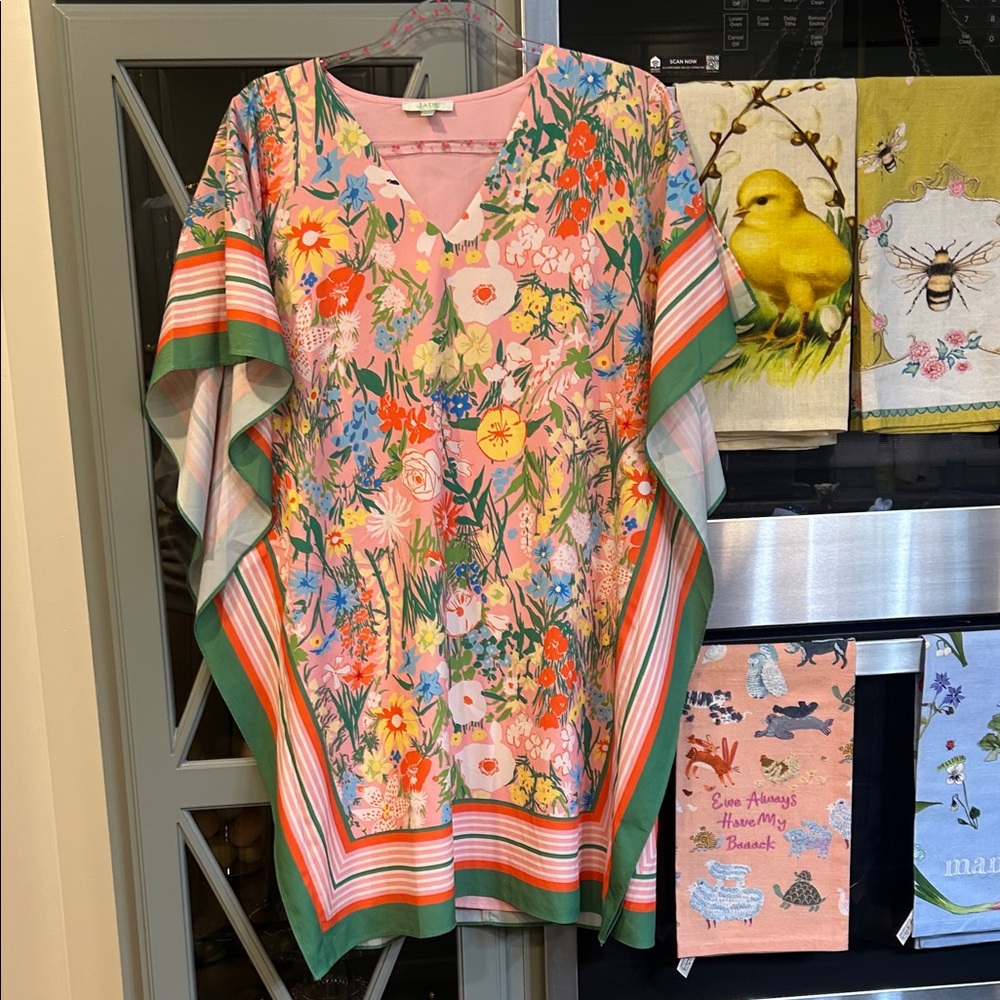 Jade Floral Multicolor Tunic Dress Small Boho Chic
